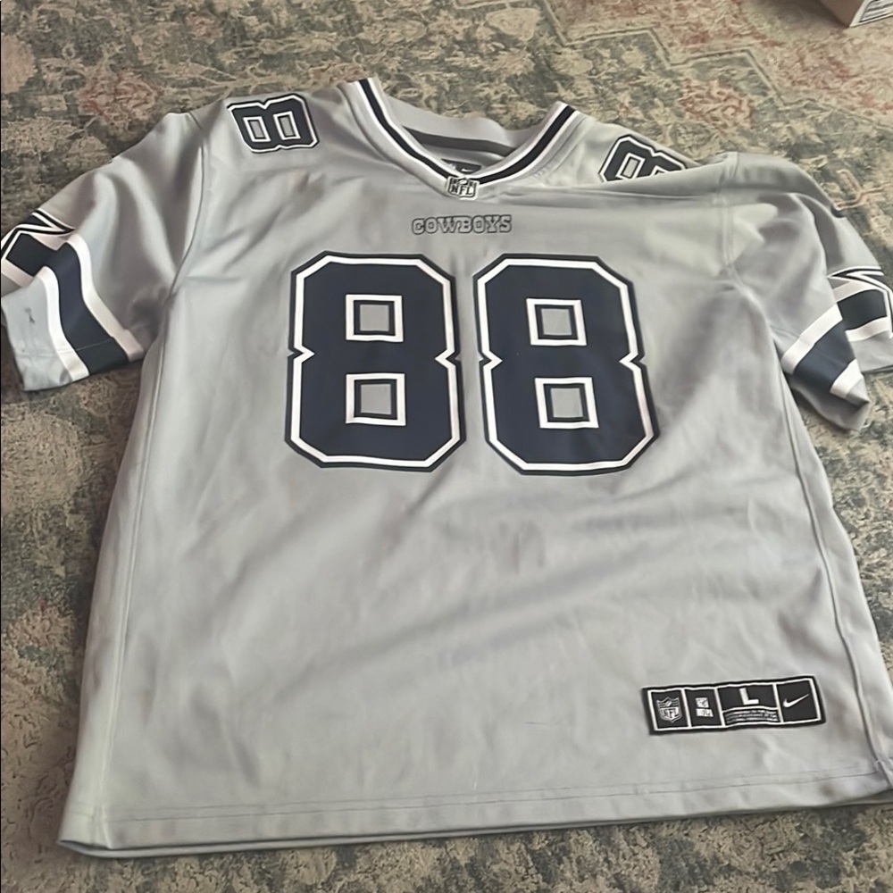 NFL Silver and Blue Cowboys Jersey with Number 88